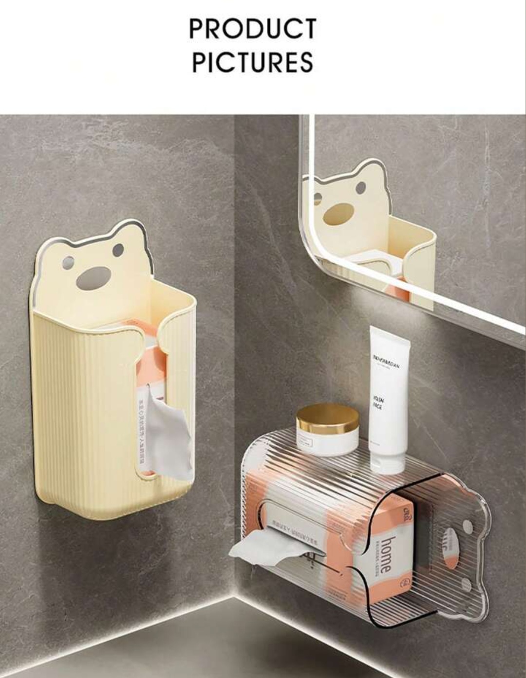 جعبه دستمال دیواری فانتزی طرح خرس عروسکی