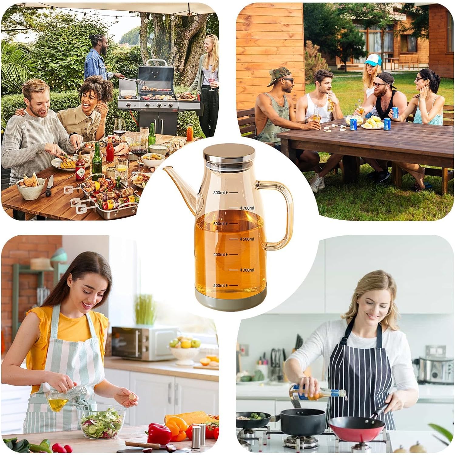 بطری روغن‌ریز شیشه‌ای 800 میلی لیتر