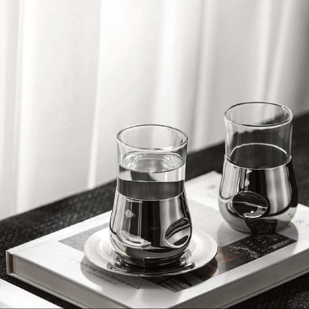 فنجان و نعلبکی شیشه ای کد HB10