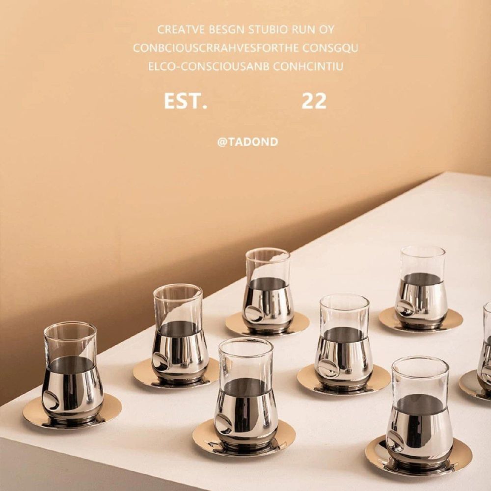 فنجان و نعلبکی شیشه ای کد HB10