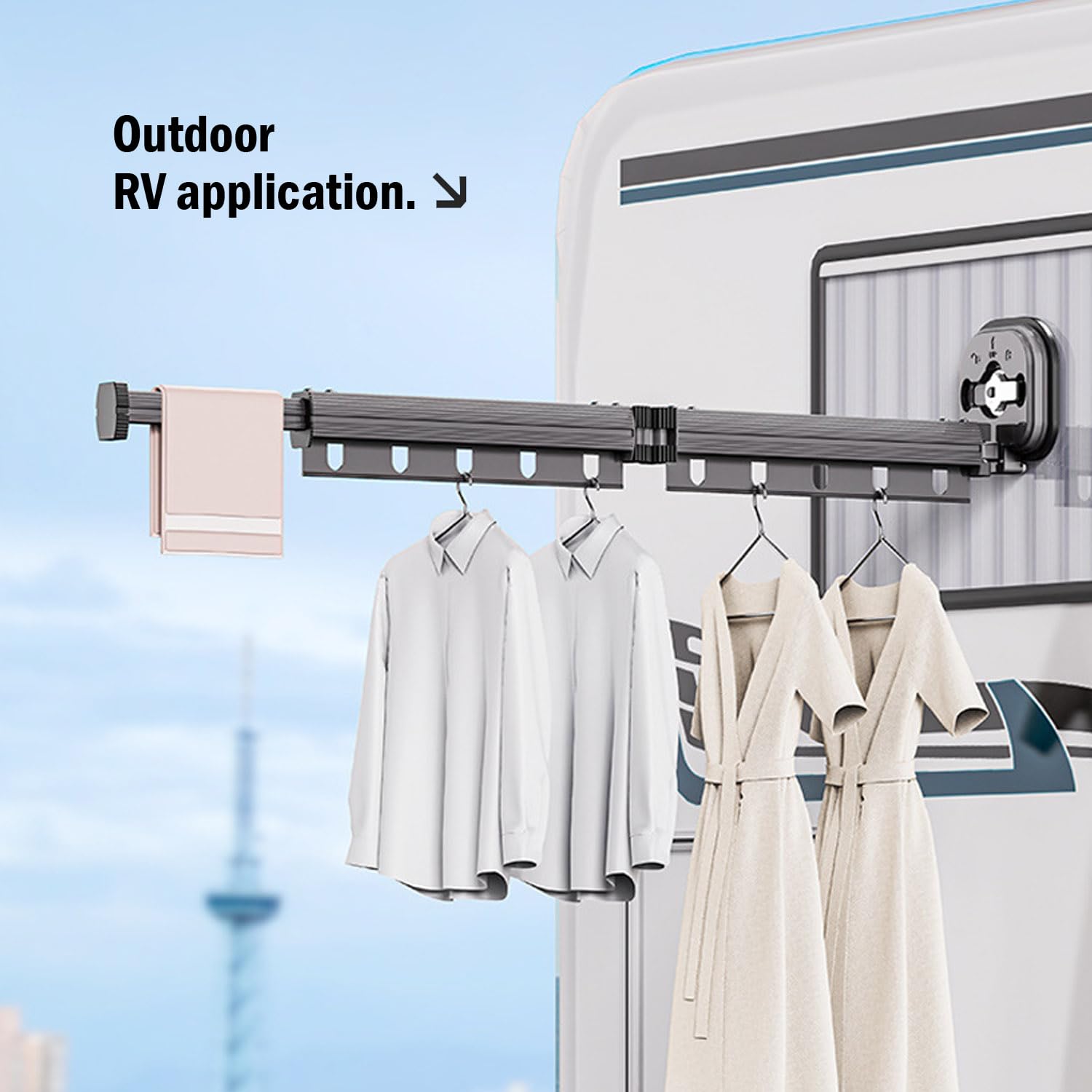 بند رخت دیواری تاشو 92 سانتی‌متر