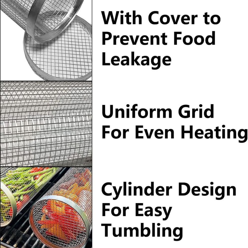 سبد گریل چرخشی استیل 20 سانتی‌متری