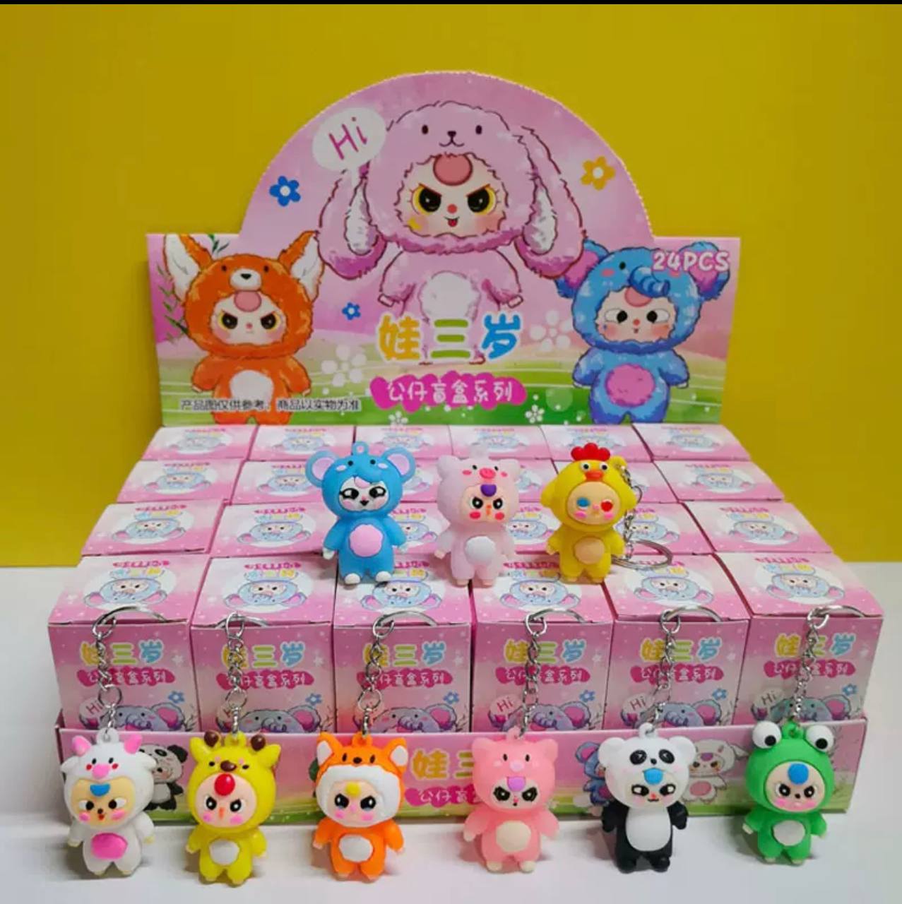 آویز عروسکی شانسی Hello Sanrio پک 24 عددی