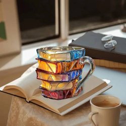 ماگ شیشه ای طرح کتاب 