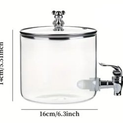 کلمن شیشه‌ای شیر‌دار با ظرفیت 2300ml