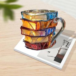 ماگ شیشه ای طرح کتاب 