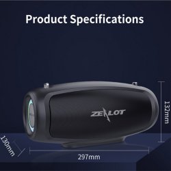 اسپیکر بلوتوثی قابل حمل zealot مدل S37L