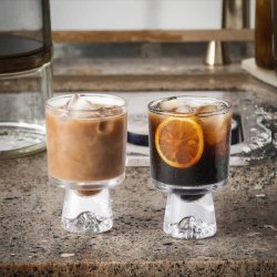 لیوان شیشه‌ای طرح کوهستان بسته 48 عددی