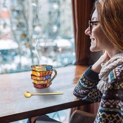 ماگ شیشه ای طرح کتاب 