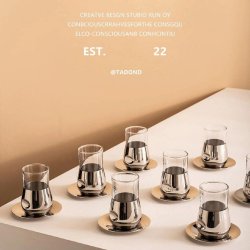 فنجان و نعلبکی شیشه ای کد HB10